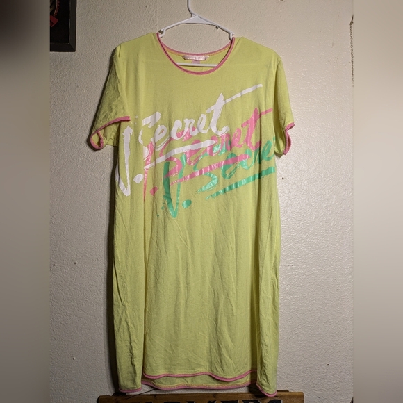 Victoria Secret Yellow Graphic T-Shirt Dress Size Large - Picture 1 of 5